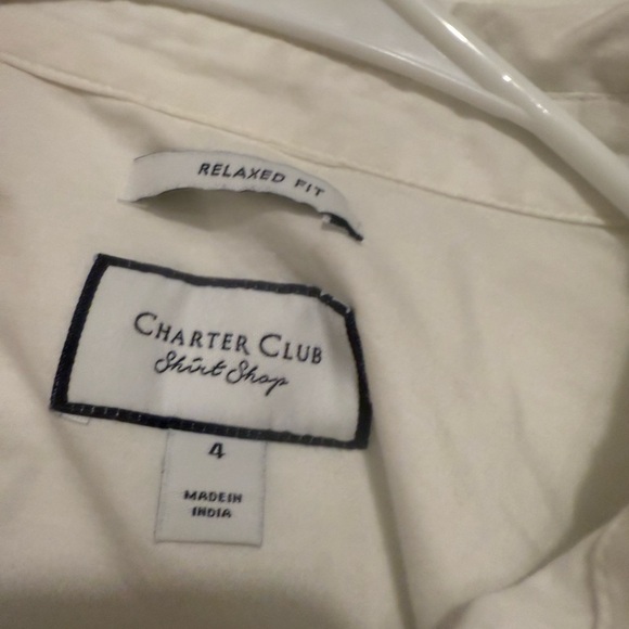 Charter Club Cream Relaxed Fit Shirt - Picture 3 of 4